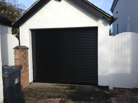Black Electric Roller Garage Door